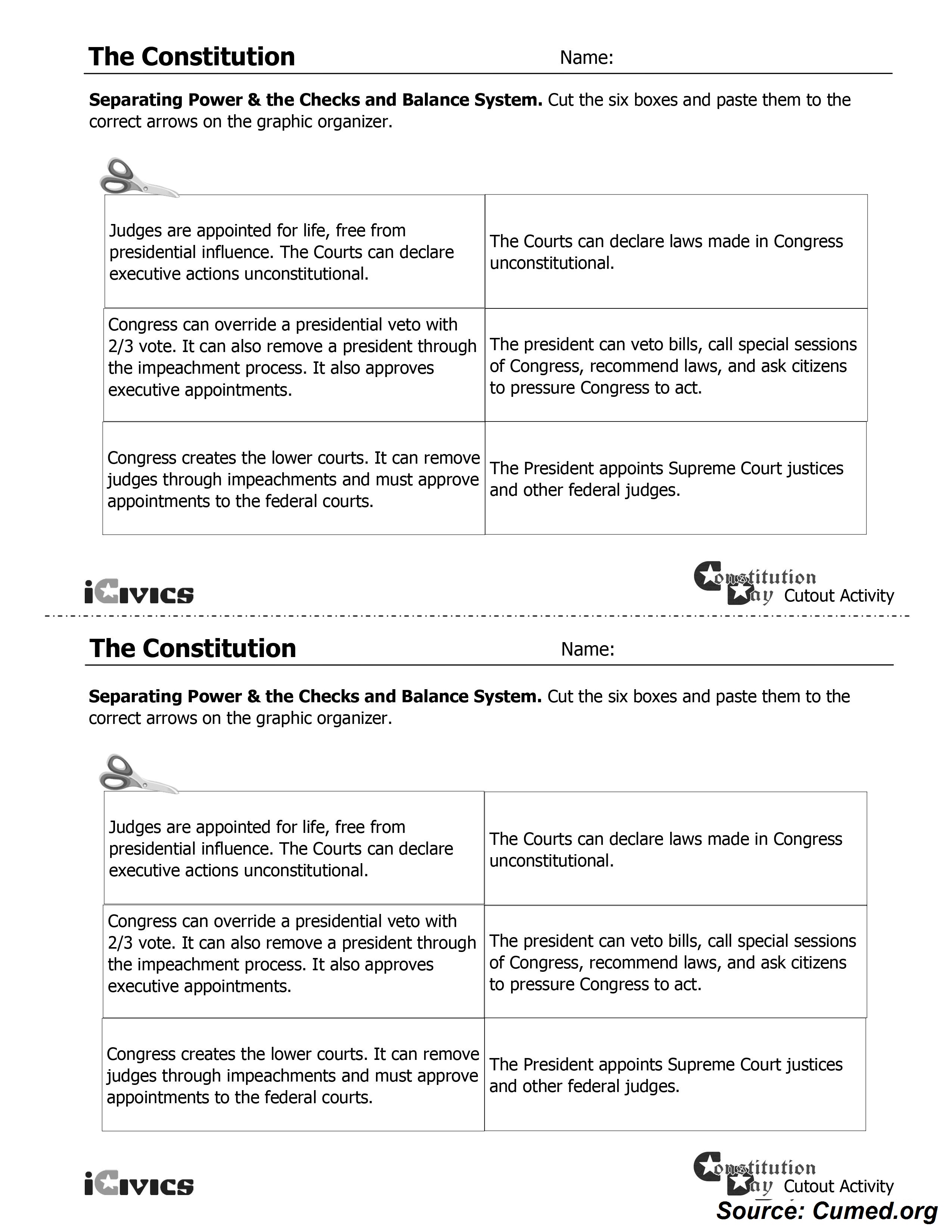 Icivics The Constitution Worksheet Answers 7