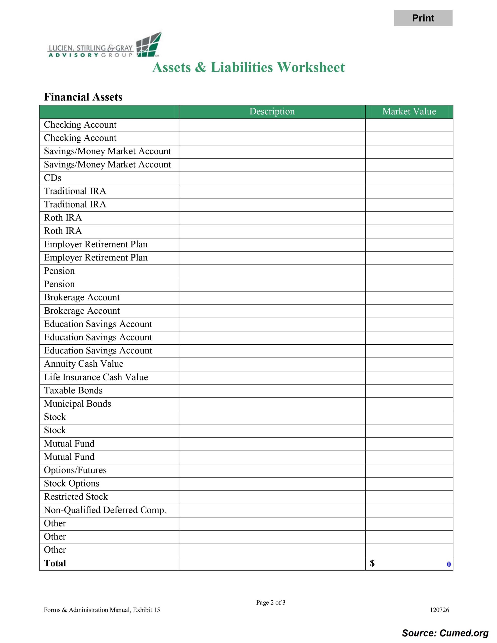 Assets And Liabilities Worksheet Answer Key