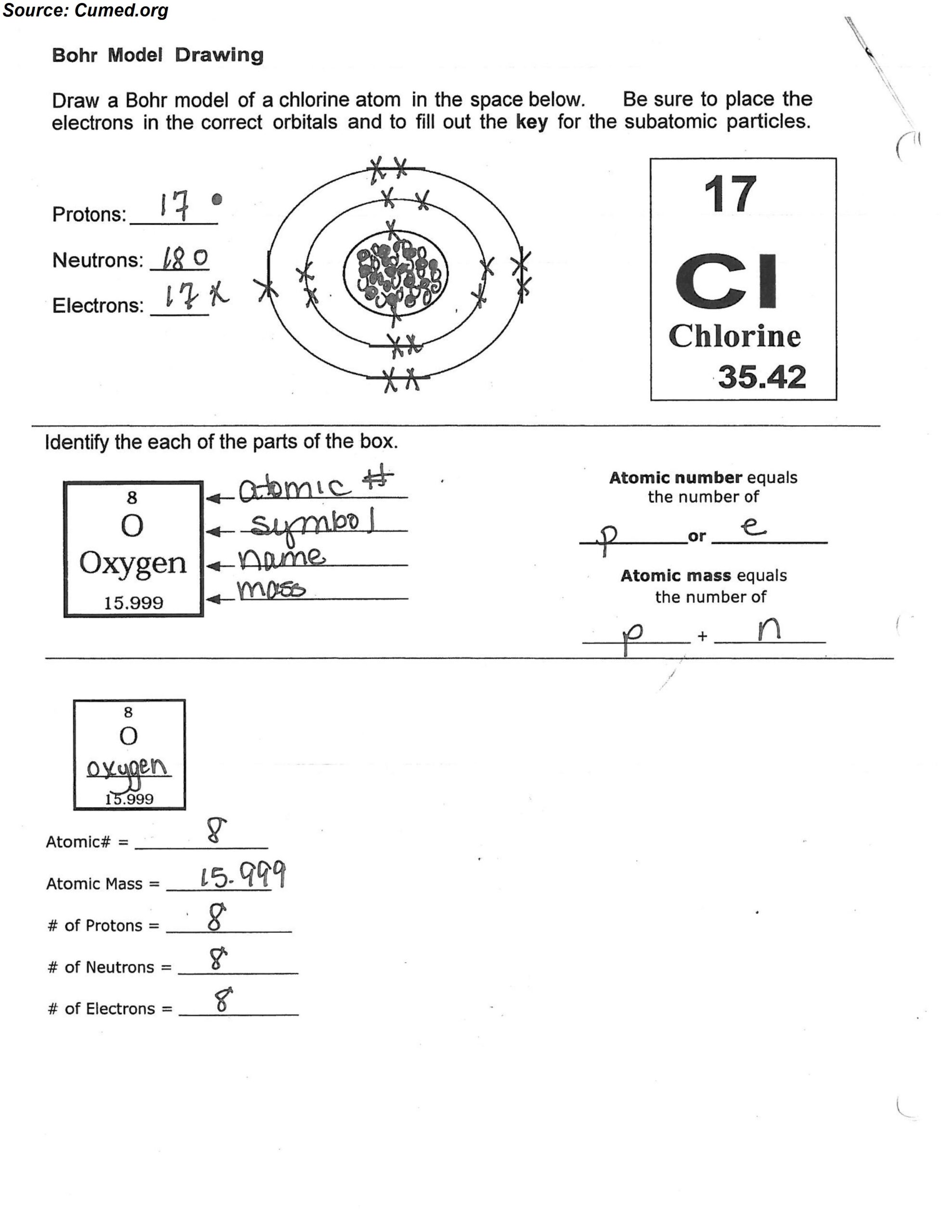 Chemistry Atomic Structure Worksheet Answer Key