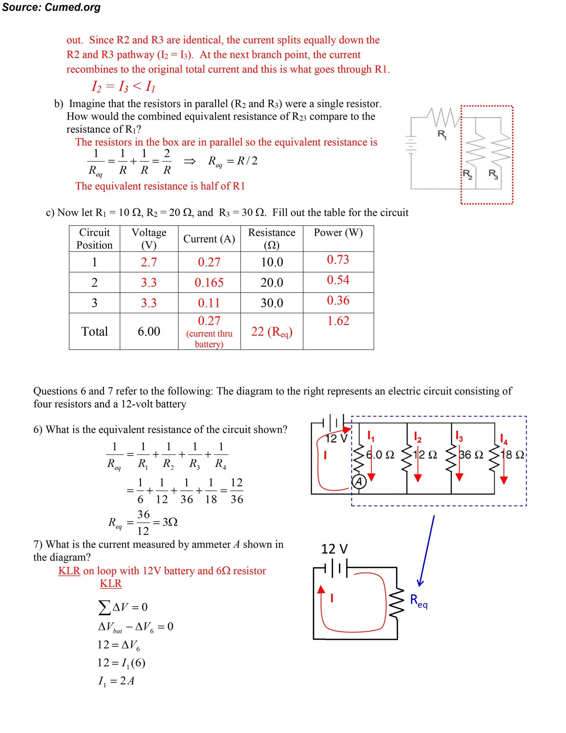 Series And Parallel Circuits Worksheet Answer Key