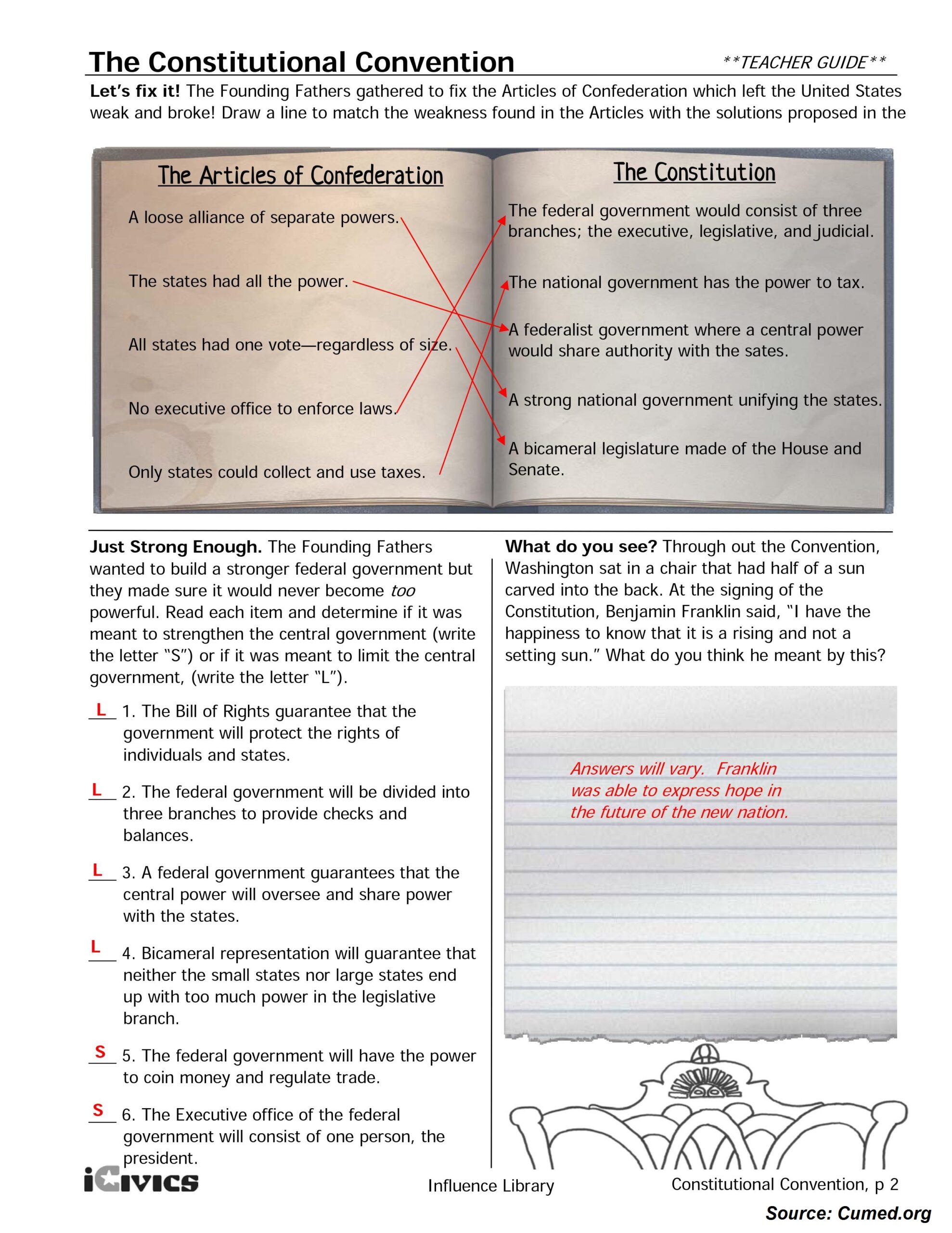 The Constitutional Convention Worksheet Answer Key